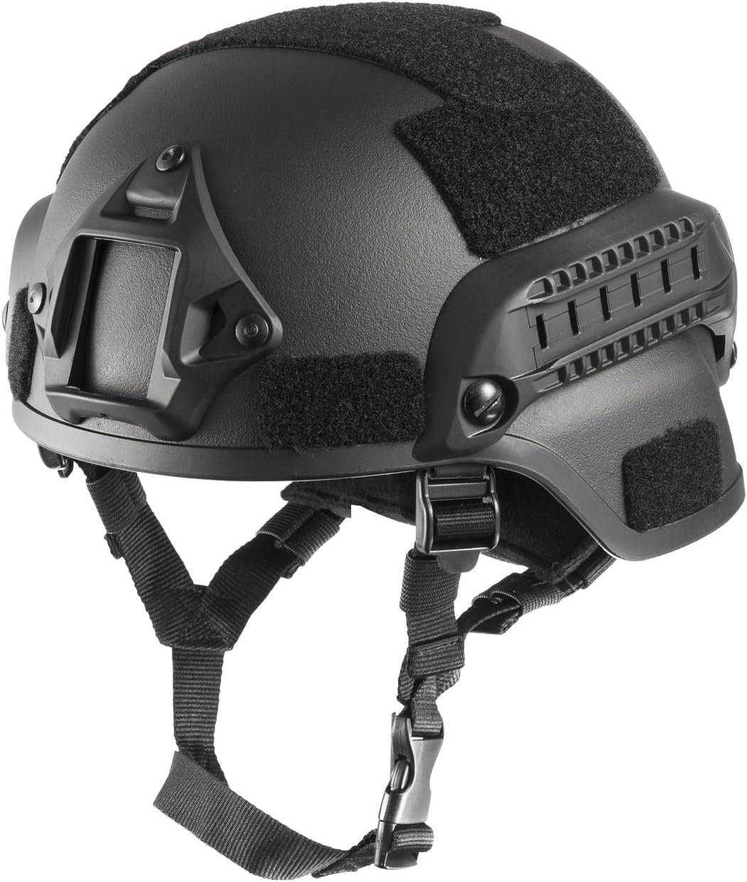 Casco per softair Mich 2000 ACH tattico con protezione dell'udito, supporto NVG anteriore e guida laterale per paintball, sport all'aria aperta, caccia, tiro