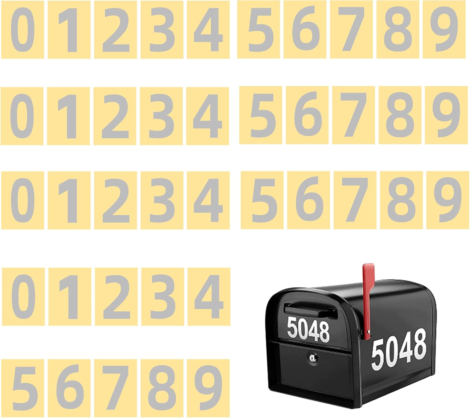 Lot De 100 Autocollants Réfléchissants De 0 à 9 Pour Boîte