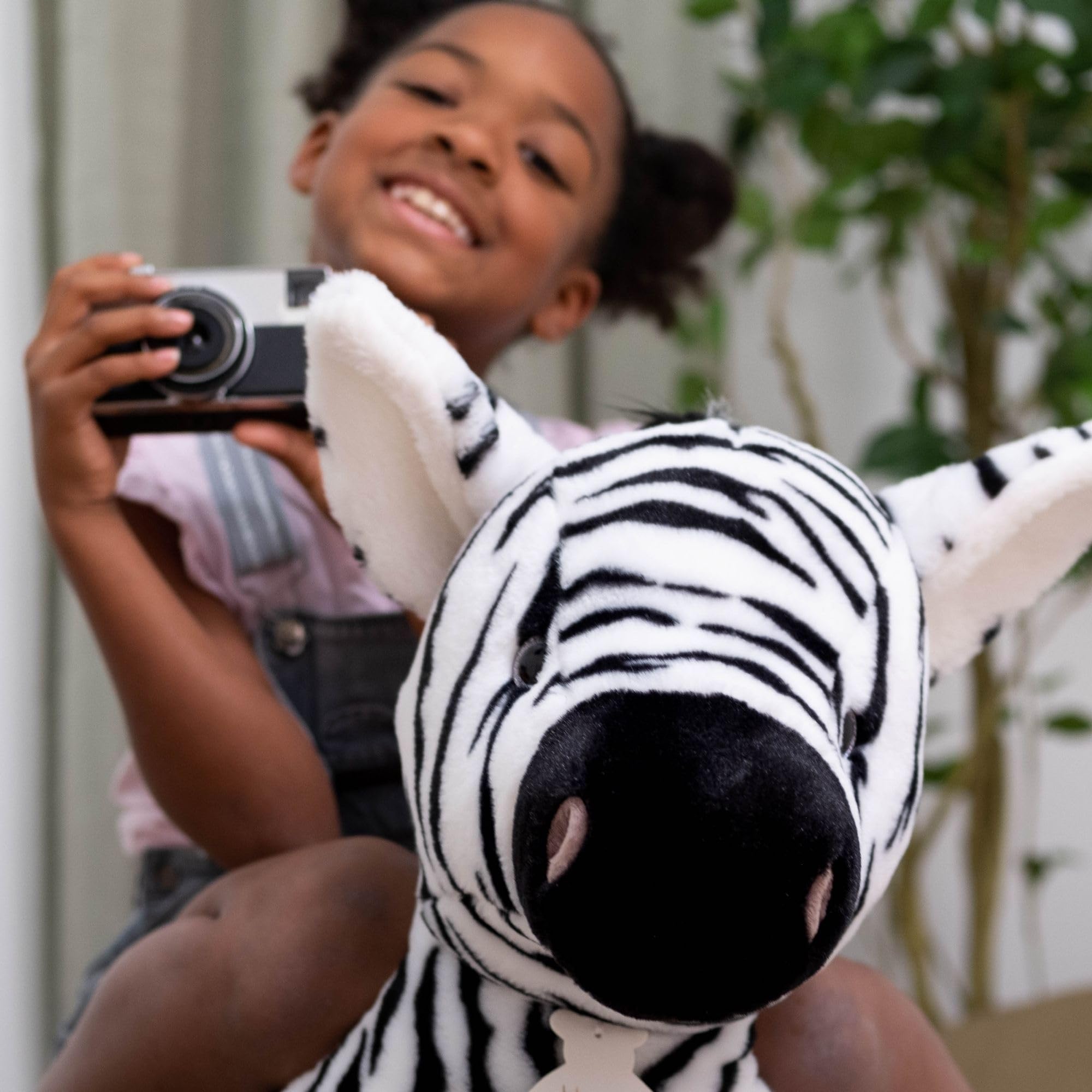 HISTOIRE D’OURS - Très Grande Peluche Zéphir Le Zèbre 50 cm Blanc Et Noir - Collection Terre Sauvage - Peluche Douce Style Animalier Pour Enfant Dès La Naissance - Livrée Sous Polybag - HO3050