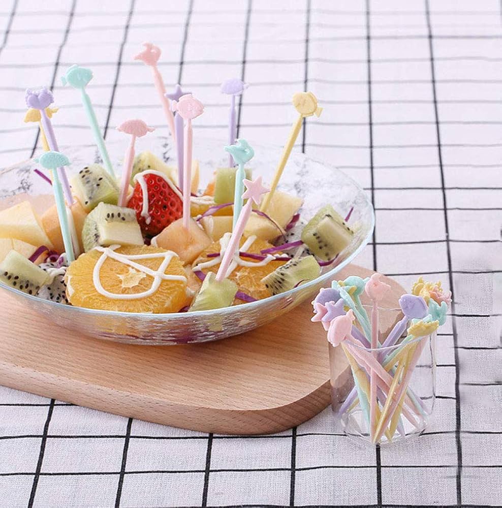 Amazon.co.jp: Mxy用カラフルFood &フルーツピック弁当ボックスケーキ