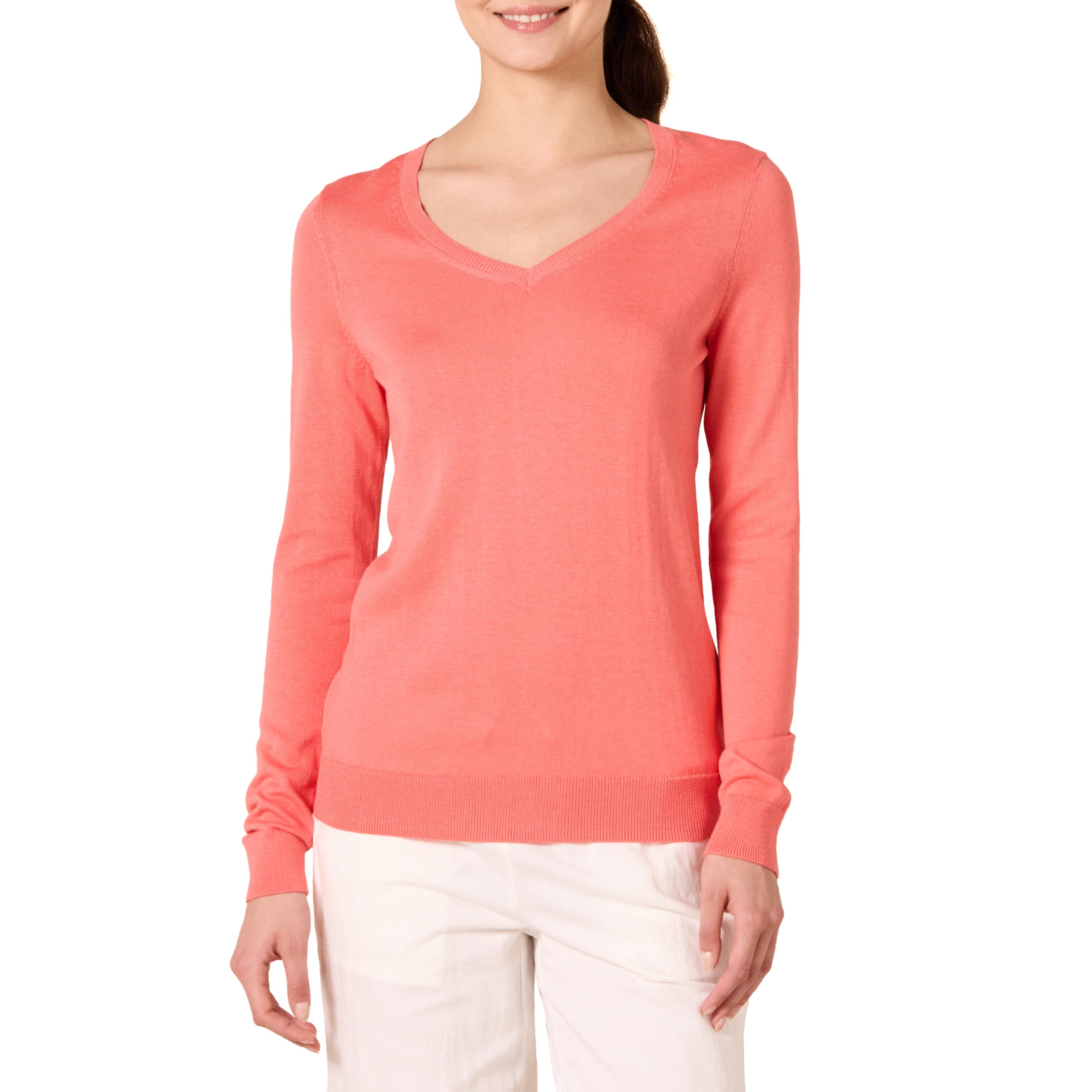Amazon Essentials Maglione con Scollo A v A Maniche Lunghe Leggera con vestibilità Classica (Taglie Forti Disponibili) Donna