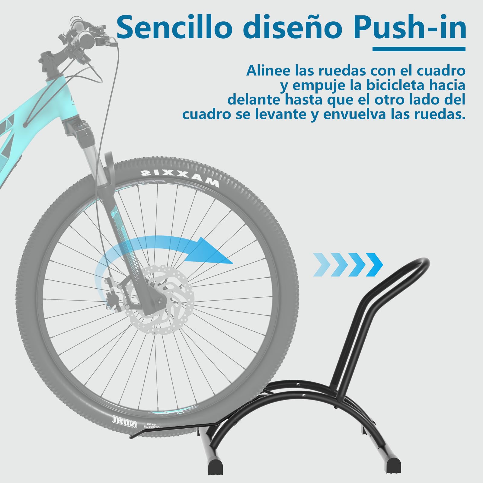 Urban Deco Soporte Bicicleta Suelo, Soporte para Aparcar Aparcamiento para Bicis de Suelo, Caballete Bicicleta Interior y Exterior