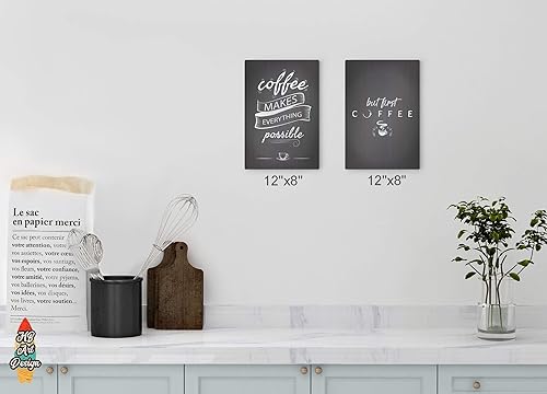 Miniatura 4 de Set de decoración de café con impresión de metal para decoración del hogar V4