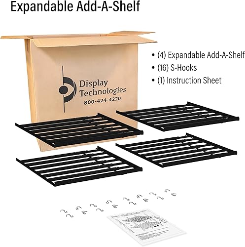 Miniatura 5 de Display Technologies Cold Vault - Estante expandible para añadir (paquete de 4)  Maximiza el almacenamiento y la organización en tu almacenamiento