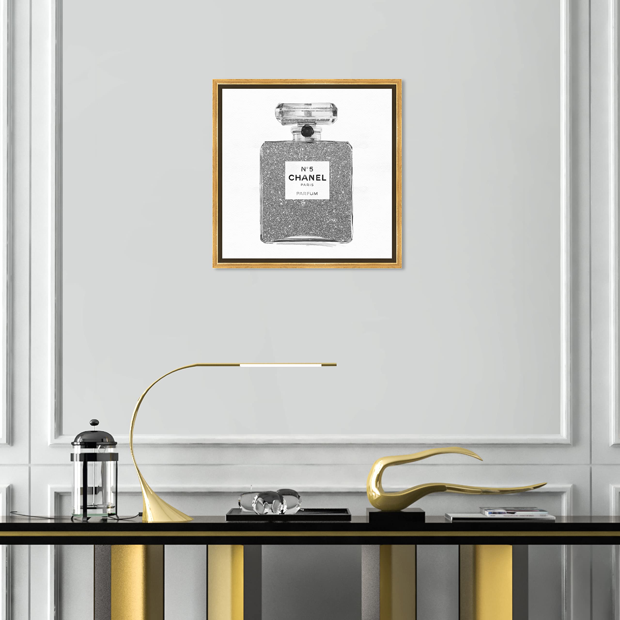 Amazon.com: Oliver Gal Silver Classic Number 5 Canvas Print Wall