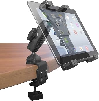 iBOLT TabDock Bizmount Clamp- Heavy Duty Dual-Ball C-Clamp Mount for All 7" - 10" Tablets iPad, Samsung Galaxy Tab, etc. for Desks, Tables, Wheelchairs, Carts Great for Homes, Schools, Offices