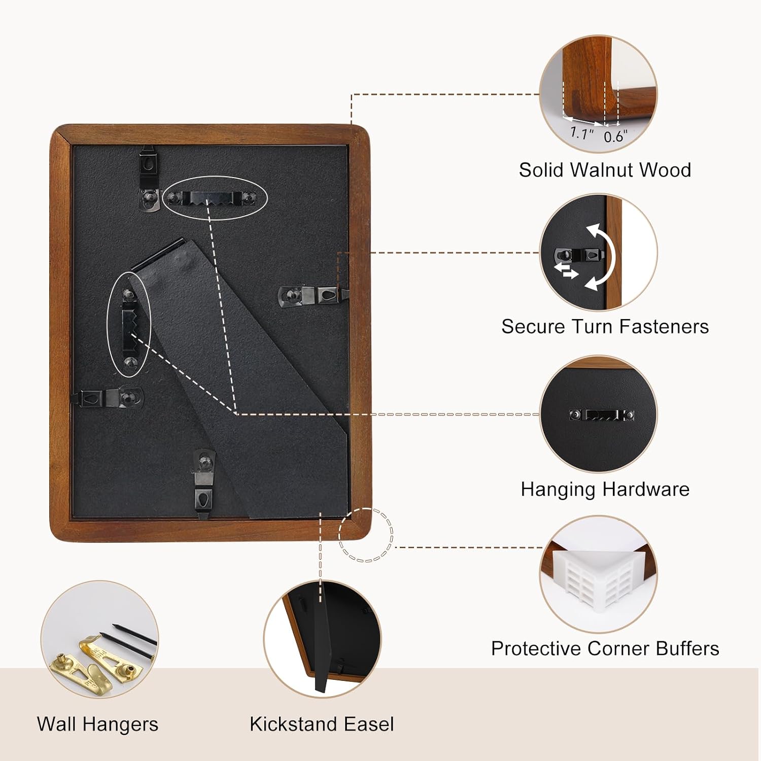 SNAPSHOT Smart Picture Frame, 5x7 Wireless Wood NFC Photo Frame, Tabletop&Wall-Mounted, Share Photos/Videos/Recording from Phone to Webpage for Party/Travel/Home & Gifts, Compatible iPhone/Android
