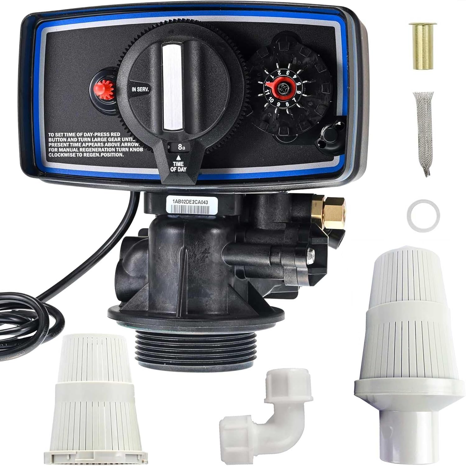 Water Softener Control Valve, 5600 Water Softener Head, 12-Day Timer Control Valve with Heavy Duty 3/8" Plastic Gears 110V Fiber-Reinforced Valve for 9”-11” Resin Tank