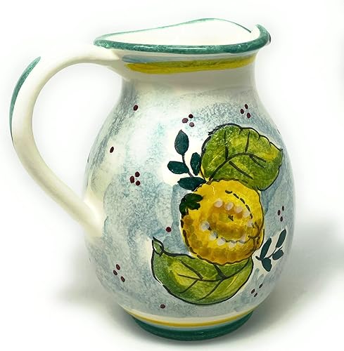 Miniatura 3 de CERAMICHE D'ARTE PARRINI - Jarra de cerámica italiana de arte de cerámica Vino Vine gal 0,264 Fruta decorada pintada a mano Hecho en ITALIA Toscana