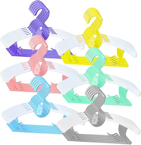 ChrisW 30 perchas extensibles para ropa de bebé resistentes al viento ajustables para guardería con barra de pantalones perchas de plástico