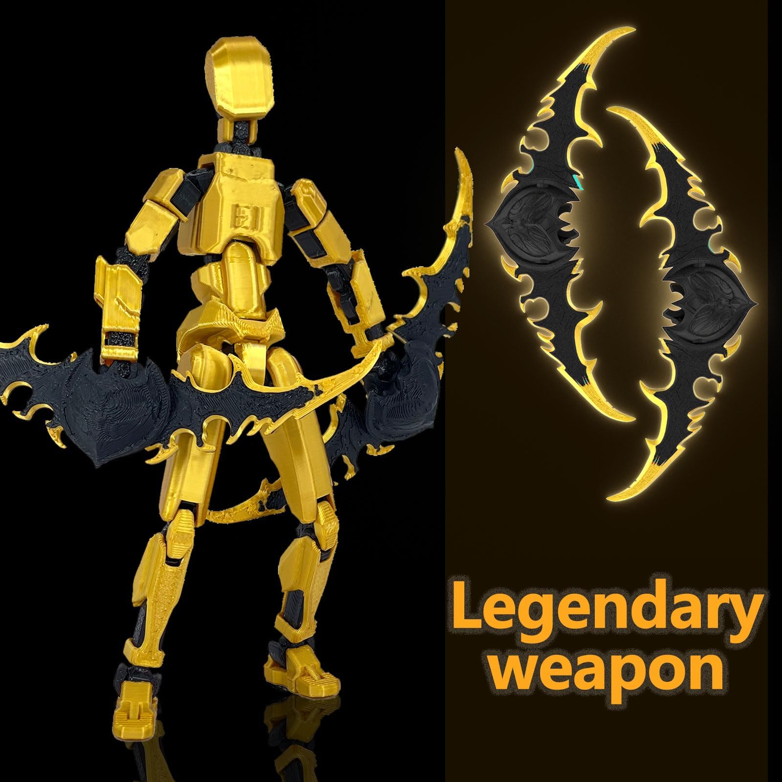 MerryXD T13 3D Action Figure,Assembly Completed Dummy Nova Titan Lucky 13 Action Figure 3D Printed Multi-Jointed Movable Toy Grow in The Dark Yellow