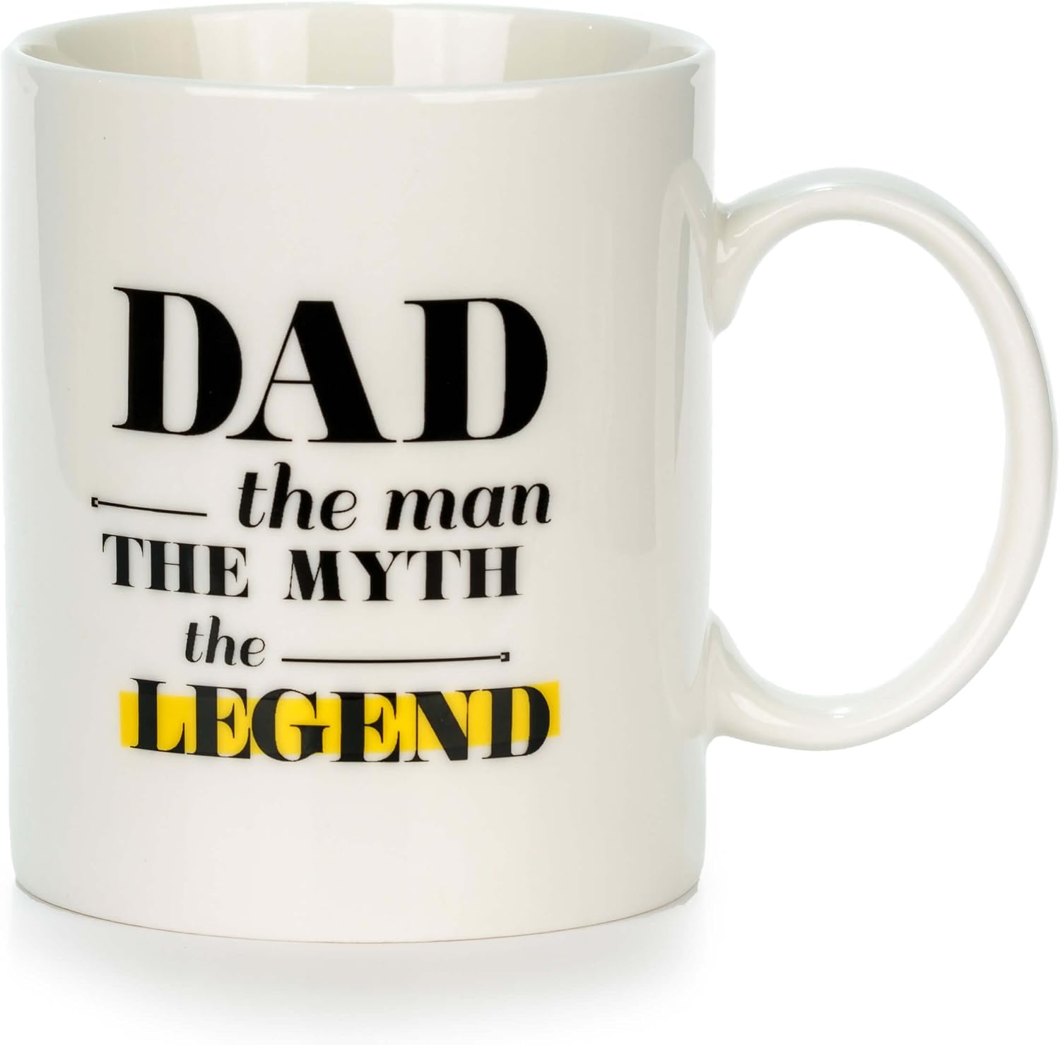 Dad The Man The Myth The Legend Ceramic Mug | Premium Coffee mug Gift Set - Dad coffee mugs, Perfect Birthday and Christmas Gifts for Dads Grandpa and Fathers to be, Funny Mugs for Men from Daughter