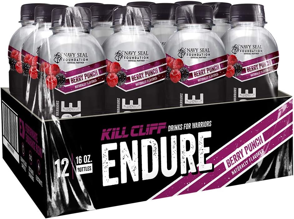 Kill Cliff Endure Endurance Drink, Berry Punch, 16 Oz Bottles, 12Count, Essential Electrolytes