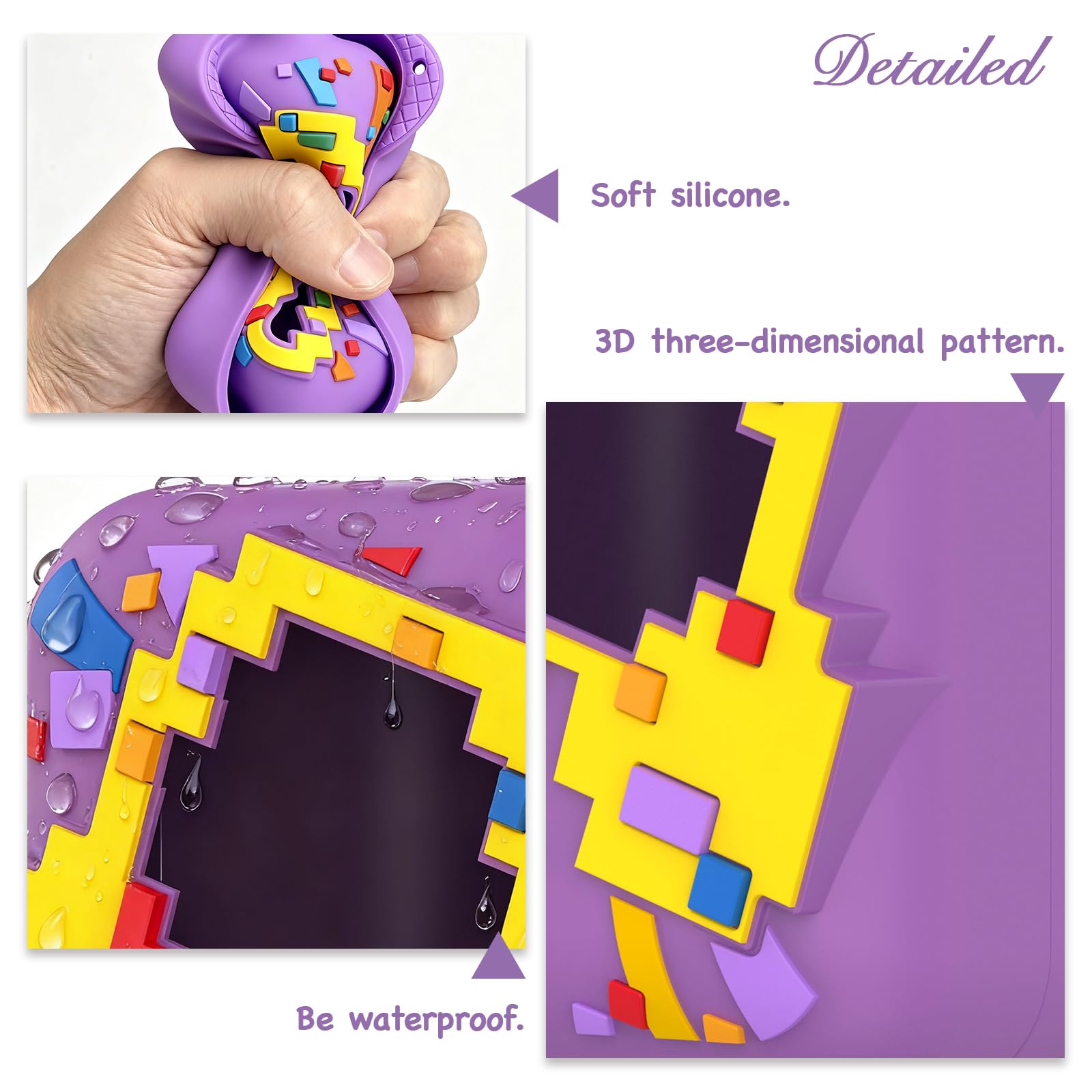 Sotbnna Silicone Case for Bitzee Interactive Pet Full Cover Mini Case Protective Digital Soft Cases Set,Anti-fall Shockproof Portable Carrying (Lavender Purple) - Image 3