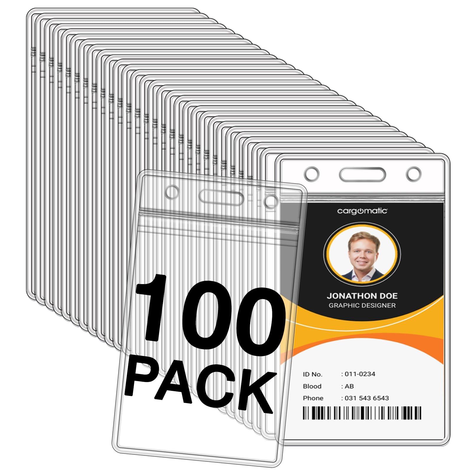 id card sleeves clear Amazon.com : Name Badge Holders Clear Badge Sleeve Plastic Lanyard Sleeves  for ID Holders (100 Pcs Vertical) : Office Products