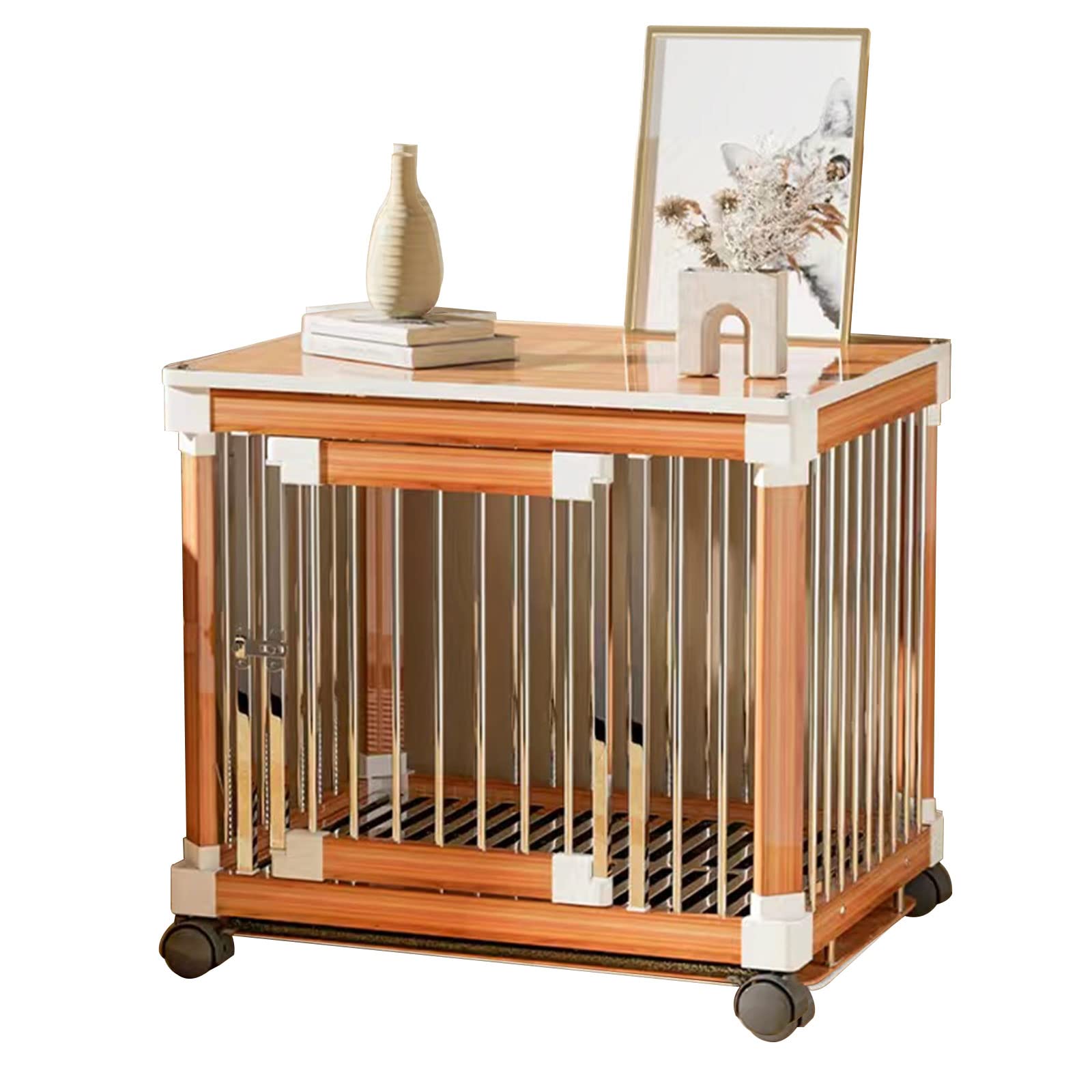 Dog Crate Furniture on Nightstand with Tray for Small Medium Dogs -Indoor Kennel