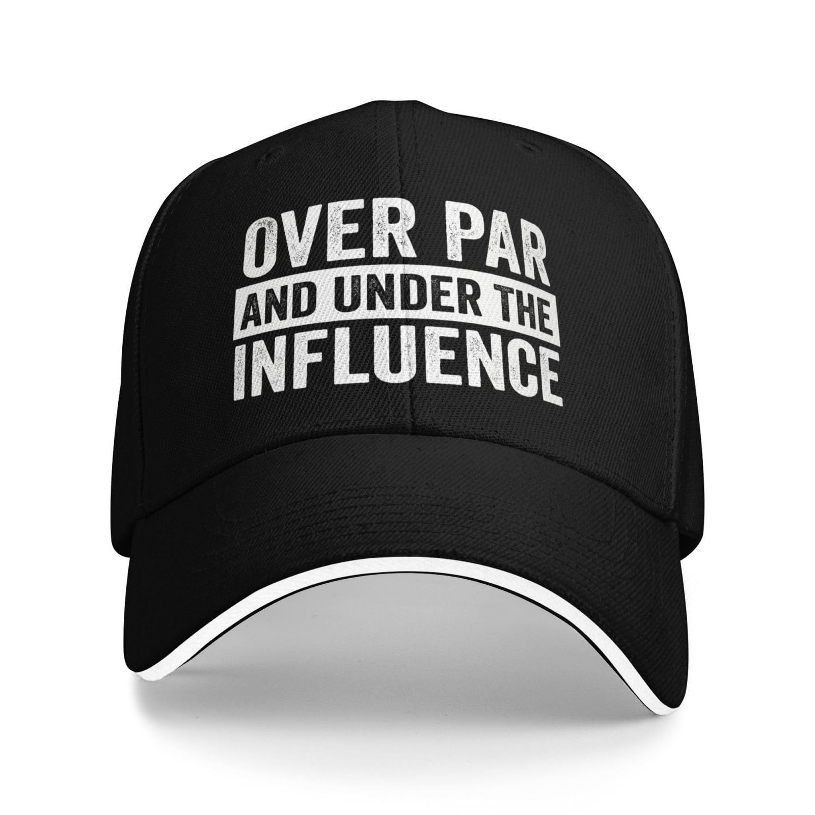 Melbrakin Over Par Under The Influence Hat Baseball Cap for Men Women Black