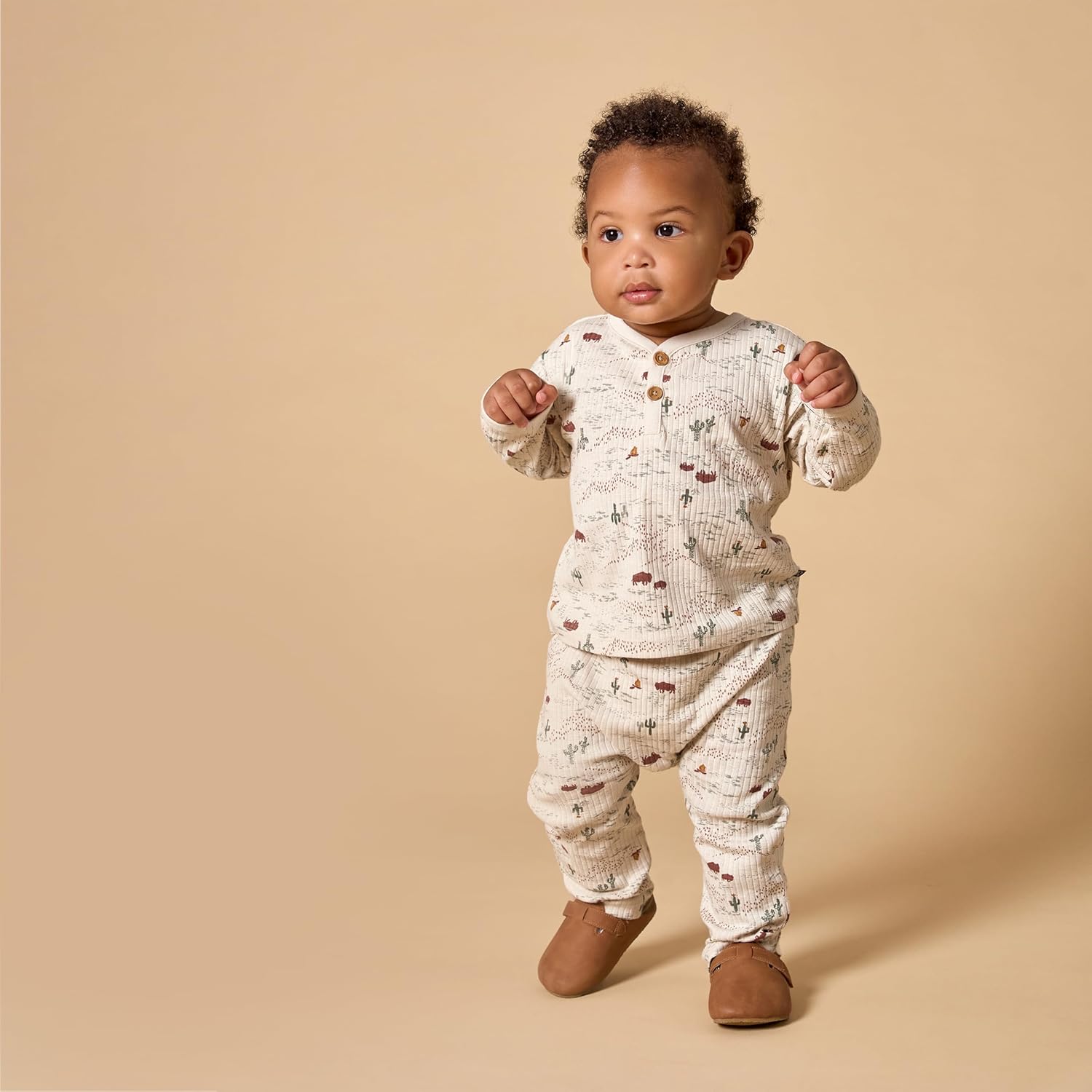 Modern Moments by Gerber Unisex Baby 4-pack Henley Top and Pants Set - Image 4
