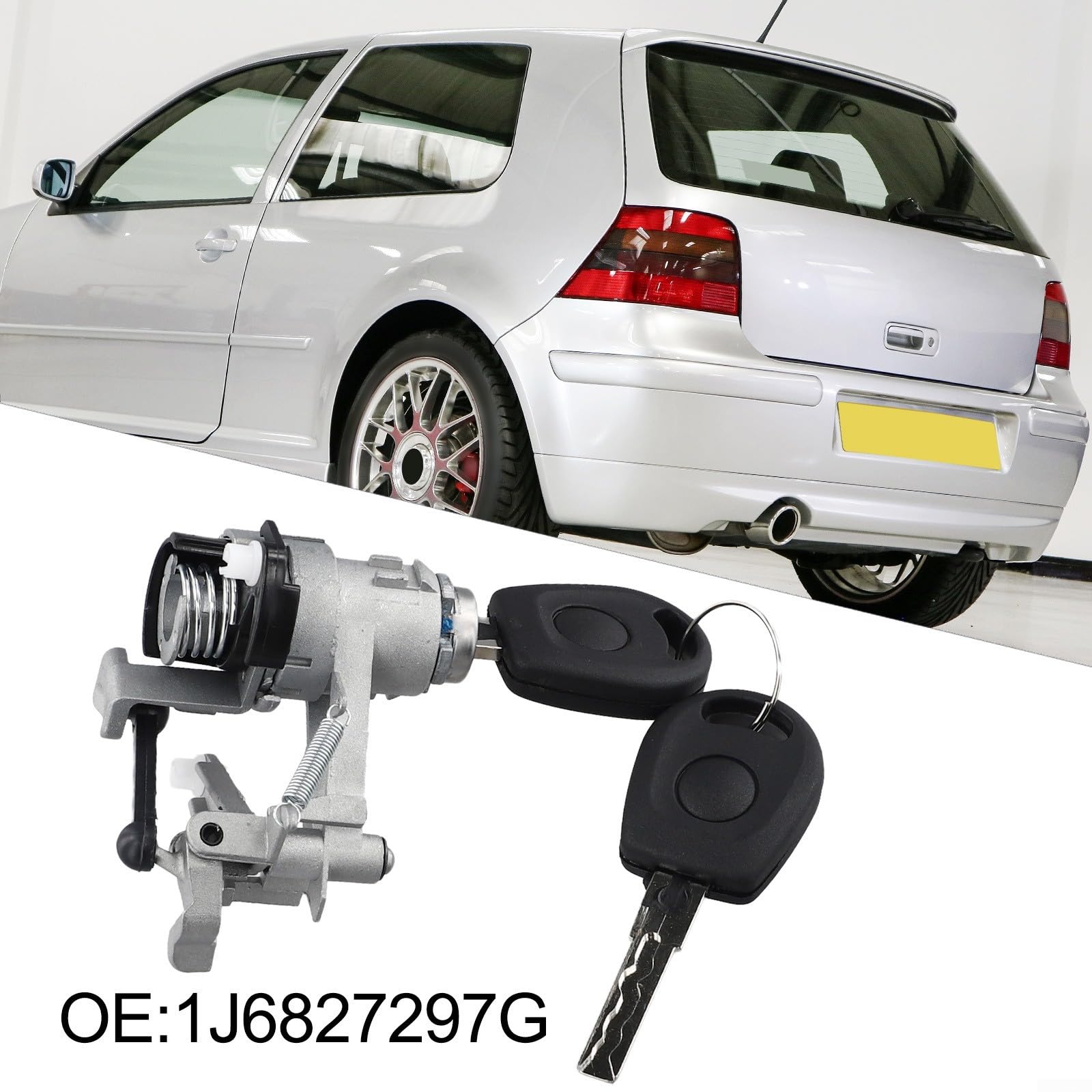 Serratura a cilindro per bagagliaio MK4 per Golf IV, con 2 chiavi, codice articolo 1J6827297G