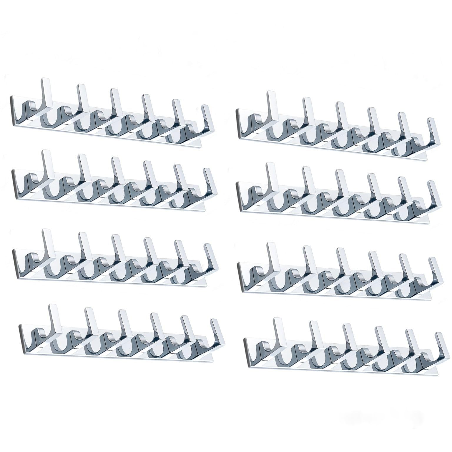 Stainless Steel 6 Pin Door Hanger Hooks | Bathroom Robe Towel Hooks | Wall Hook Rail for Keys, Clothes | Durable Steel Hook for Bedroom Entryway Organization (Pack of 8)-image-40