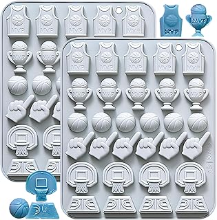 Basketball Chocolate Molds, 30 Cavity Sport Theme Silicone Molds for Cake DIY Decoration, Cupcake Topper, Candy, Ice cube, Jelly, Wax