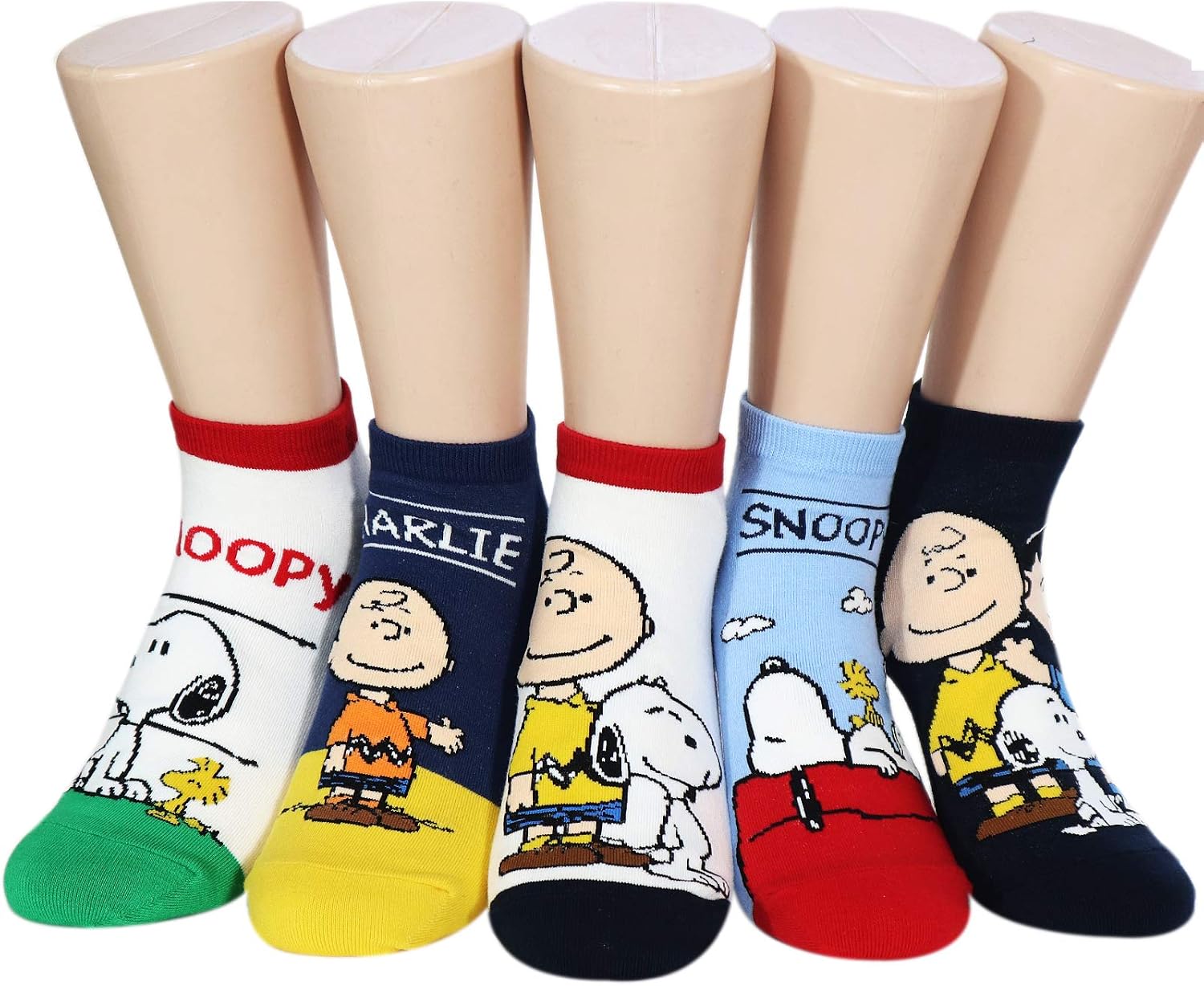 The Peanuts Snoopy Women and teen girls Licensed Socks Collection Socksense (Snoopy Funny_5pairs)