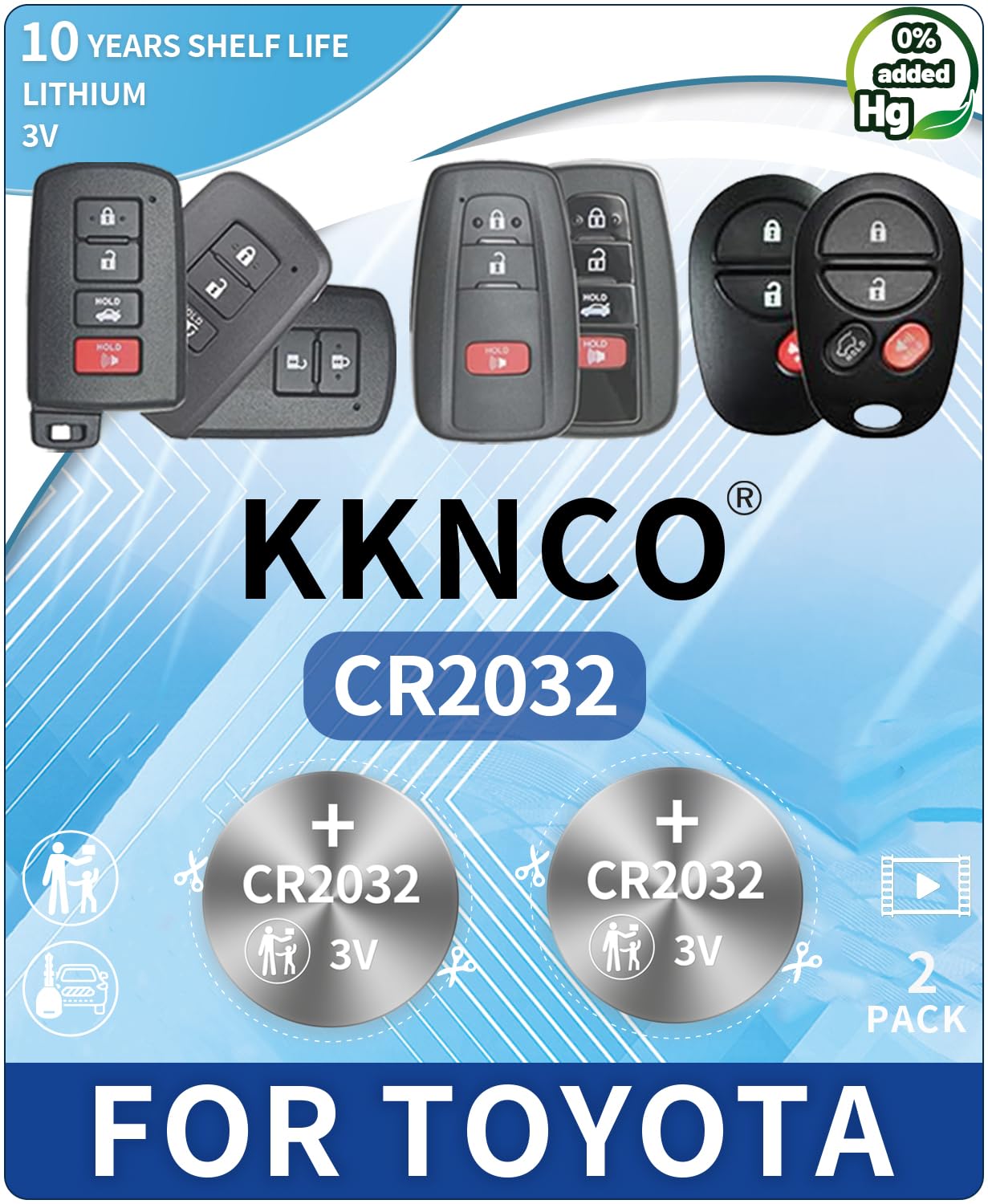 Amazon.com: Toyota RAV4 Camry Corolla Highlander Prius Sienna Tacoma Tundra  4Runner Avalon CHR Sequioa Supra GR86(檢查配件指南)2 入CR2032 電池: 汽車