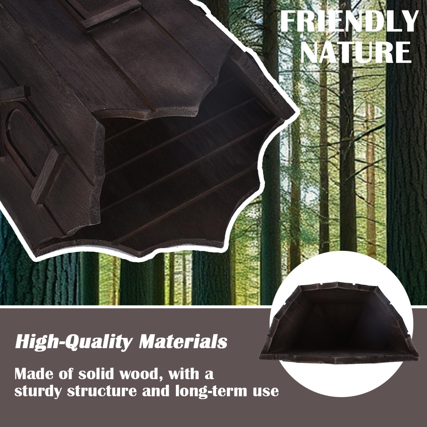 Deluxe Cedar Bat House Series - 3 Sizes (Small/Medium/Large) - Premium Wildlife Habitat for Garden Protection - Enhanced Airflow (Brown and Black, Small)