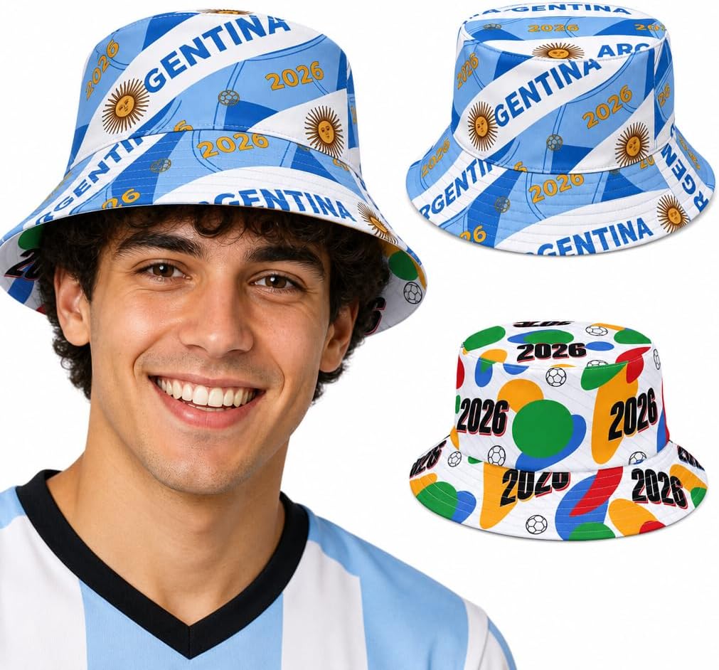 World Cup National Flag 2-in-1 Sun Hat for Men/Women, Reversible for Outdoor Beach Travel Fisherman Boonie with UV Protection