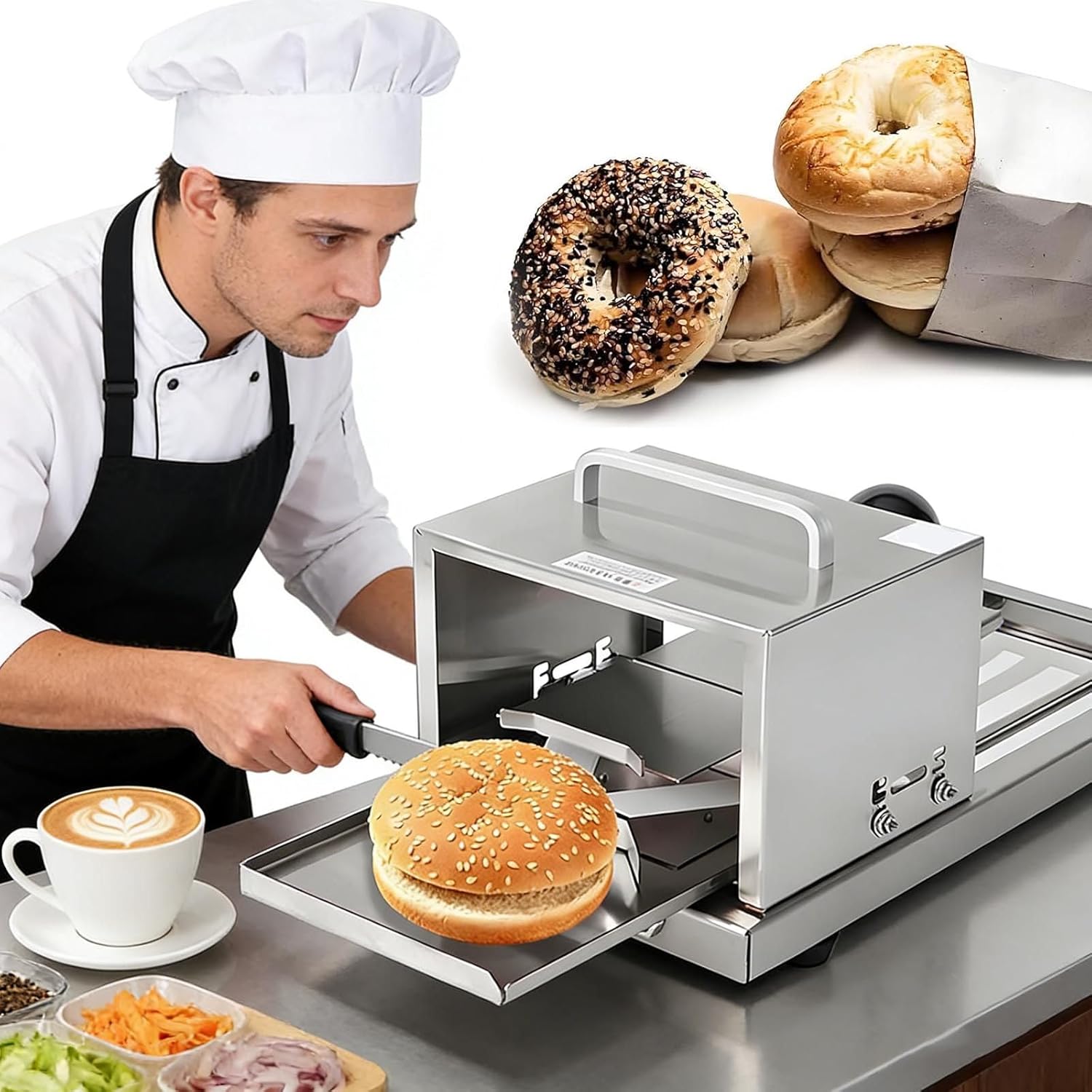 Manual Bread Slicer for Homemade Bread,Food Trough:12×15cm,Metal Guide, Adjustable Thickness 4th Gear/Ball Handle/Carrying Handle/Easy to Clean, for Perfect Even Slices