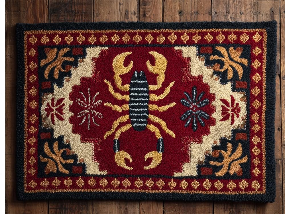 FWRTYCB DIY Crochet Carpet Kit Scorpion 20X15Inch Rug Making Kit