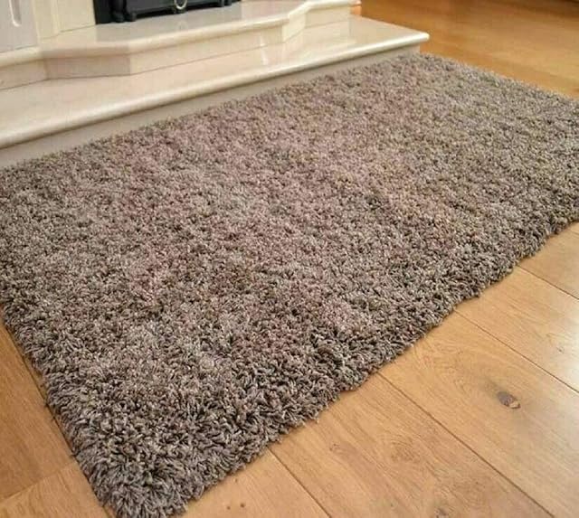 BPIL Unique Modern Large Small Shaggy Rugs Soft Thick Pile Rectangle Taupe Color Rug 4 Sizes (60 x 110 m, 80x150cm, 120x17cm, 160x230cm) (120x170cm)