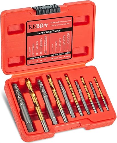 Juego de extractor de tornillos, 37 # Cr-Mo y 6542 HSS acero cobalto broca zurda, removedor de pernos rotos fácil de sacar, descartado, redondeado,