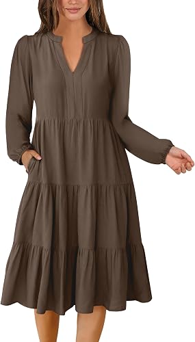 Vestido midi estampado feminino manga longa