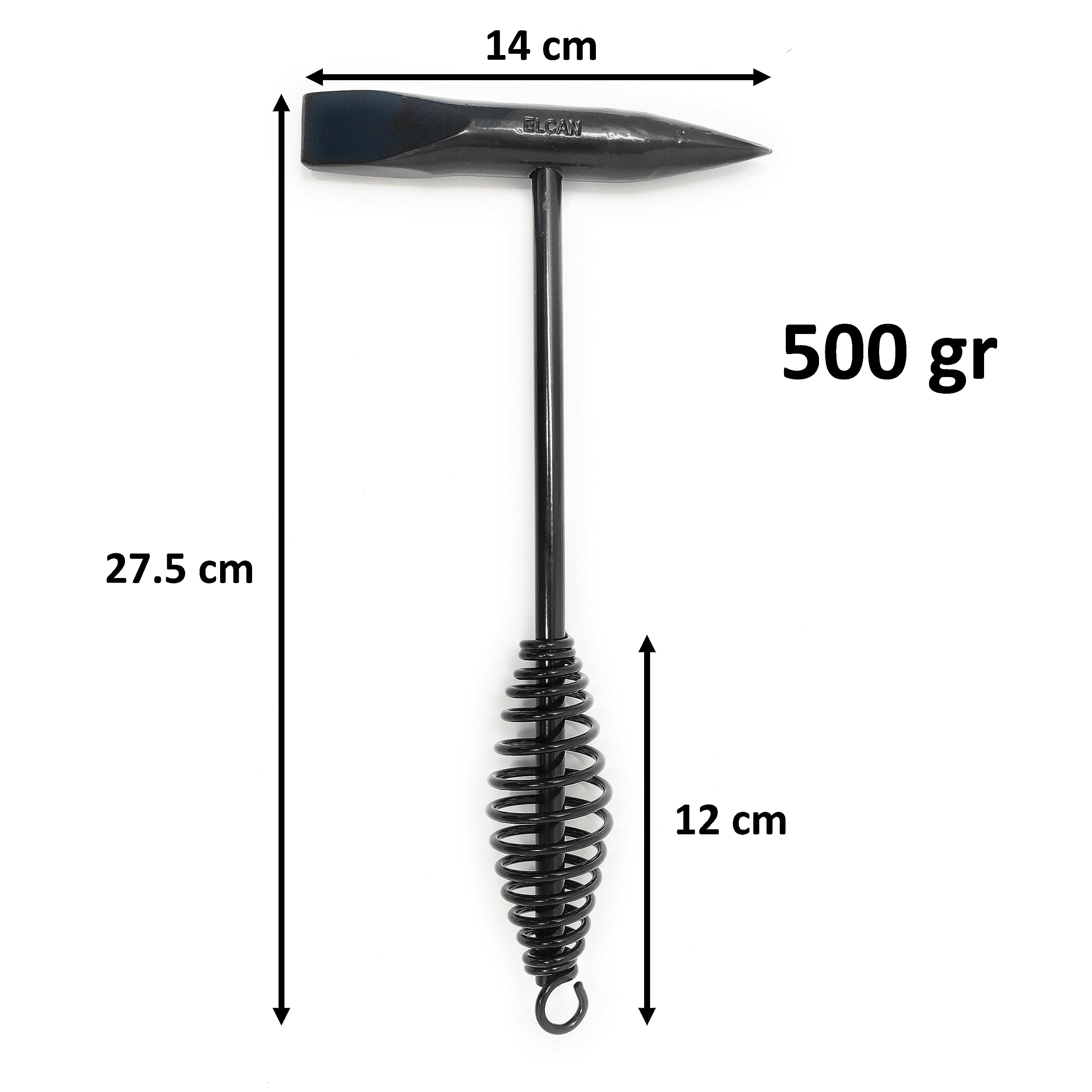 ELCAN 500gr piccone di saldatura e spazzola professionale per rimuovere le scorie di saldatura come un martello con lato del piccone, in acciaio pieno con trattamento termico