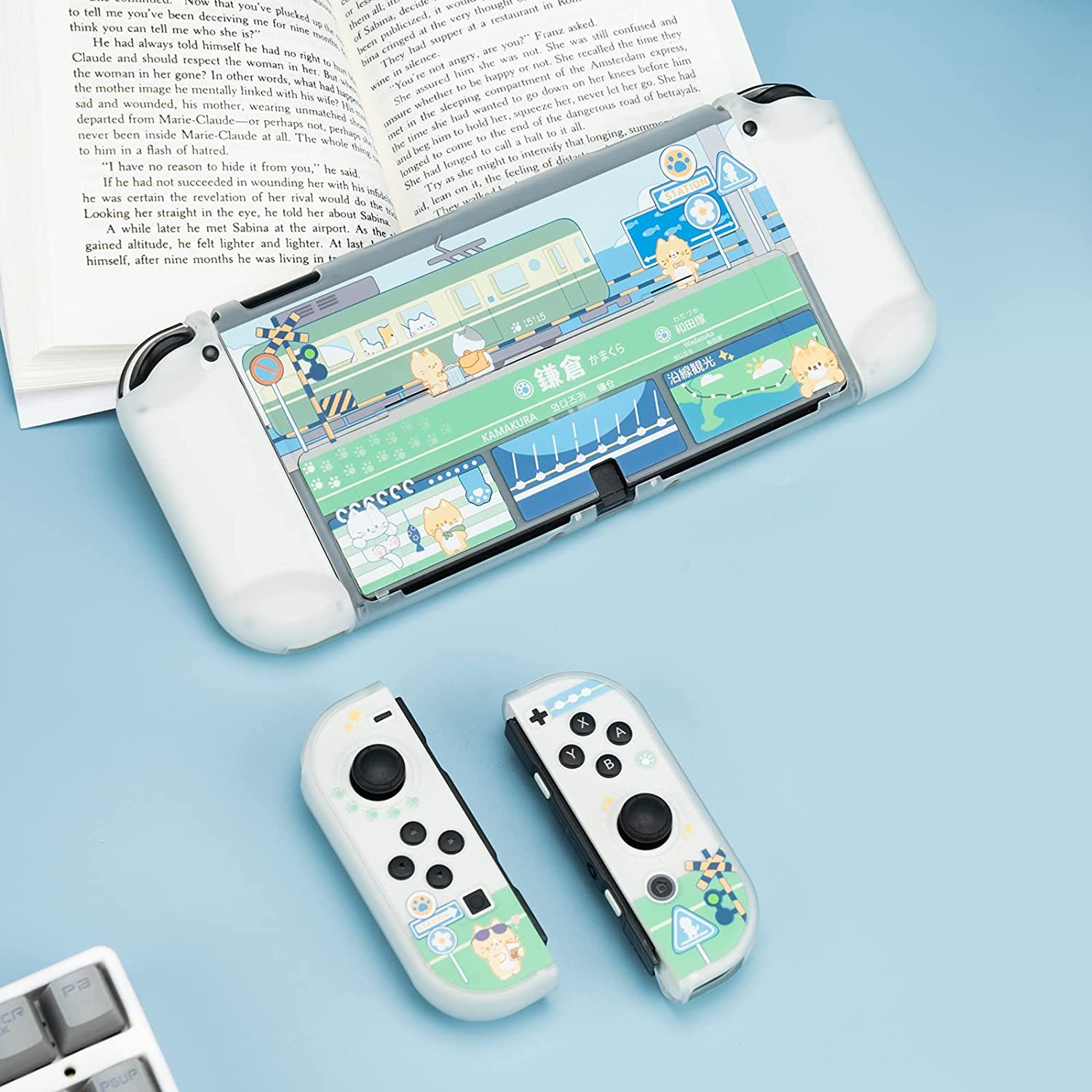 GeekShare Cover Protettiva Slim Compatibile con Switch OLED e - Protezione antigraffiti e antigraffiti - Per i viaggi