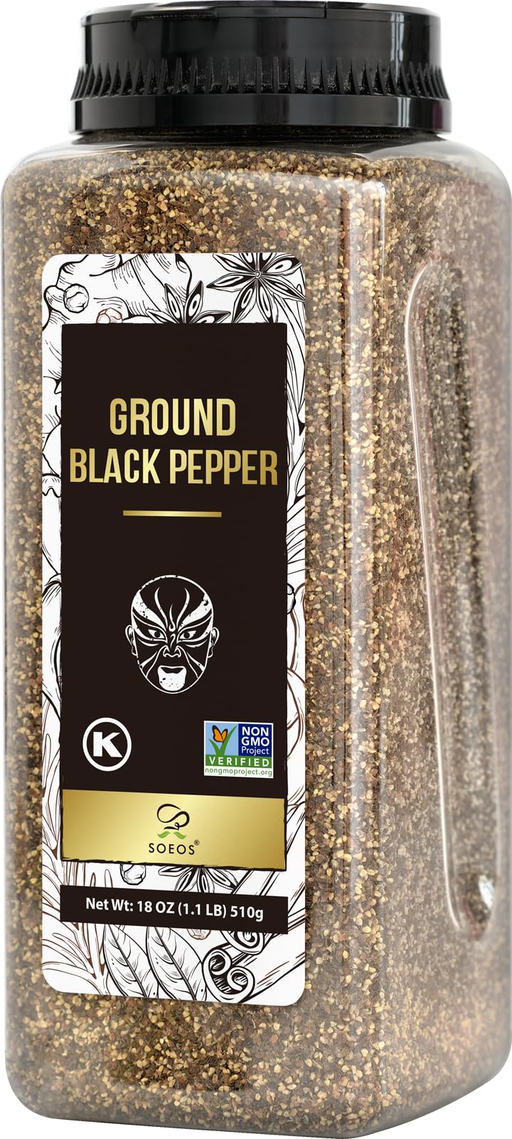 Amazon.com : Soeos Table Ground Black Pepper, 18 oz (510g) Non-GMO
