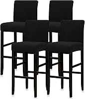 Vista 44 de Lellen Juego de 2 fundas para taburetes de bar, fundas elásticas y lavables para asientos de taburetes de bar, fundas extraíbles para sillas de bar