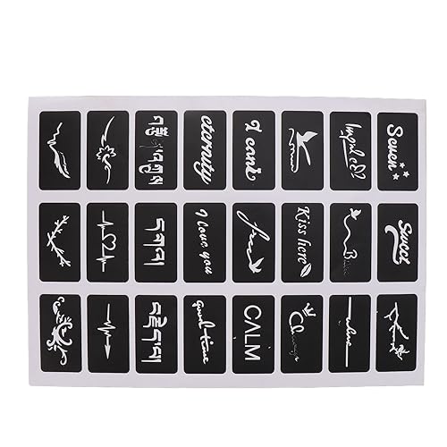 Miniatura 8 de 19 hojas de plantillas de tatuaje, plantillas de tatuaje impermeables temporales reutilizables con purpurina para arte corporal (12.2 x 9.1 in)  más