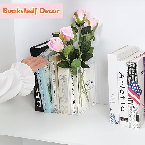 Miniatura 3 de Florero de libros para flores, regalos para amantes de los libros, decoración estética de habitación, bonito jarrón de flores e imprescindible para
