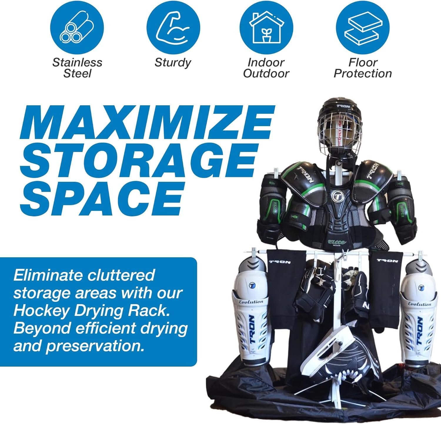 Wet Gear-Hockey Equipment Dryer Rack: Metal Model