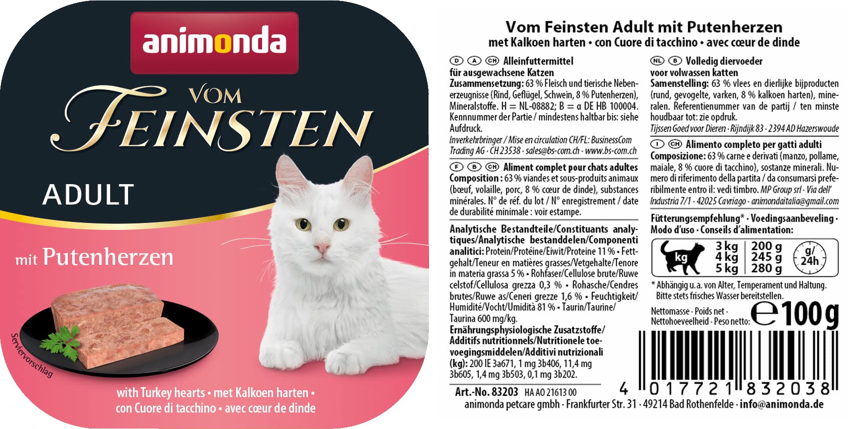 animonda Vom Feinsten Senior Nassfutter, für ältere Katzen ab 7 Jahren & Nassfutter Katze Adult - mit Putenherzen 32 x 100g - hochwertiges Premiere Katzenfutter Nass getreidefrei