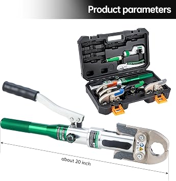 Copper Tube Fittings Hydraulic Pipe Crimping Tool with 1/2,3/4,1 and 1-1/4 inch Jaw for Copper Pipe and 1/2&3/4 Jaw for F1807 Pex Pipe Copper Ring
