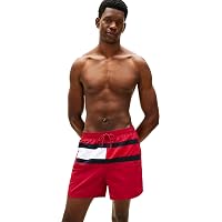 Tommy Hilfiger Uomo Pantaloncino da Bagno Medium Drawstring con Tasca Posteriore