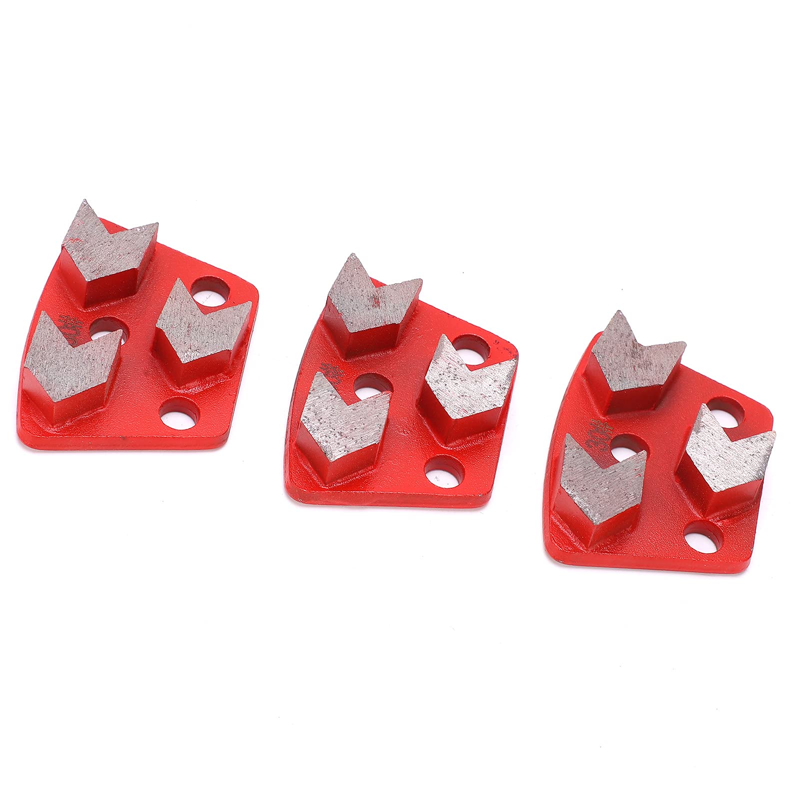 3 Dents de Flèche Rouge 30#, Trapèze de Chaussures de Meulage Diamantées, efficacité de Meulage élevée pour Meuleuses à Béton, Tranchante et Résistante à L'usure, Lisse