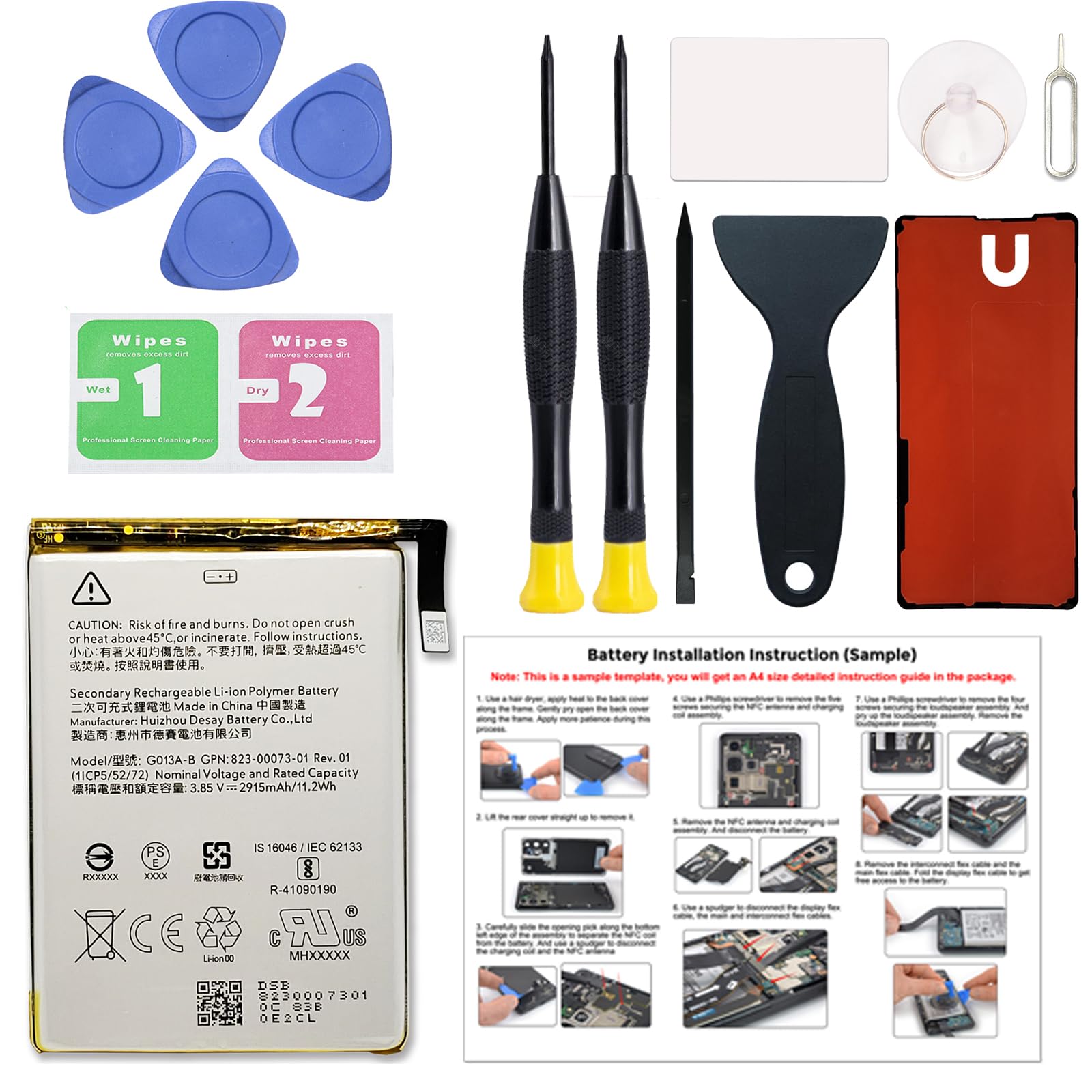 New Upgraded Battery for Pixel 3, G013A-B Replacement Battery Compatible with Pixel 3, with Repair Tools & Instruction