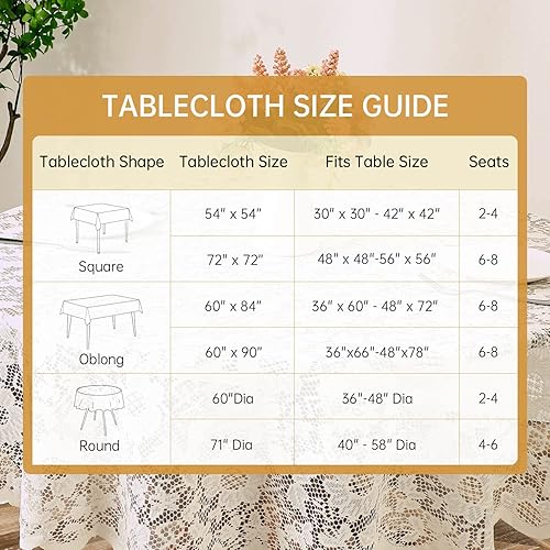 Miniatura 7 de WUBODTI. Manteles rectangulares de encaje con diseño de copo de nieve, color blanco para bodas, fiestas de bebé, banquetes, mesita de noche,