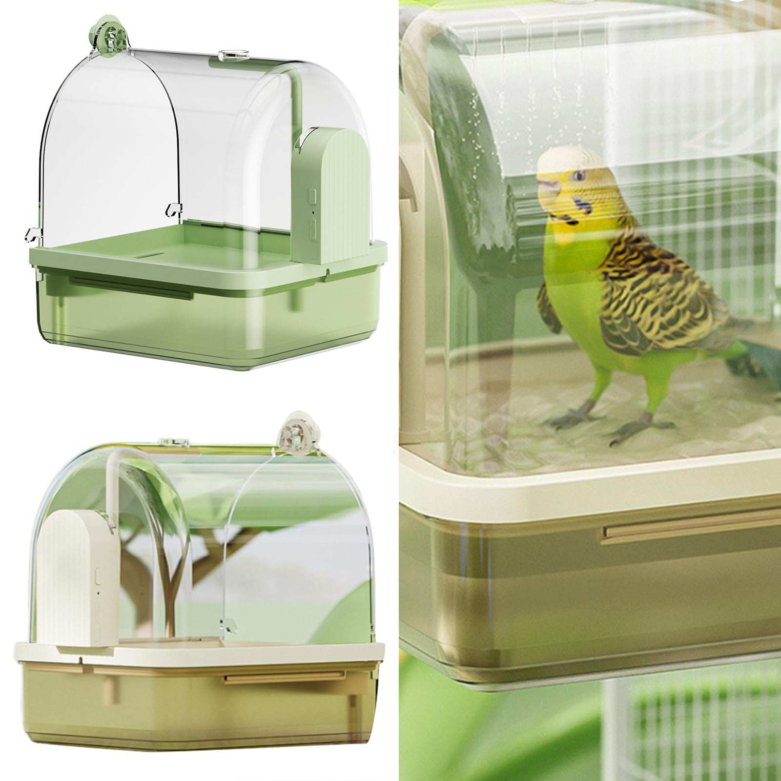 Baño colgante para pájaros con circulación de agua inteligente para ahorrar espacio, accesorio para ahorrar espacio
