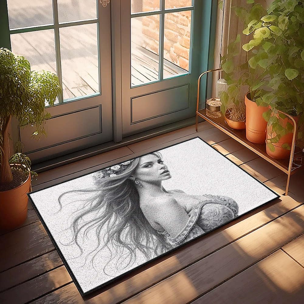 Tapis de porte d'automne floral anti-poussière 65x90cm pour sol de chambre