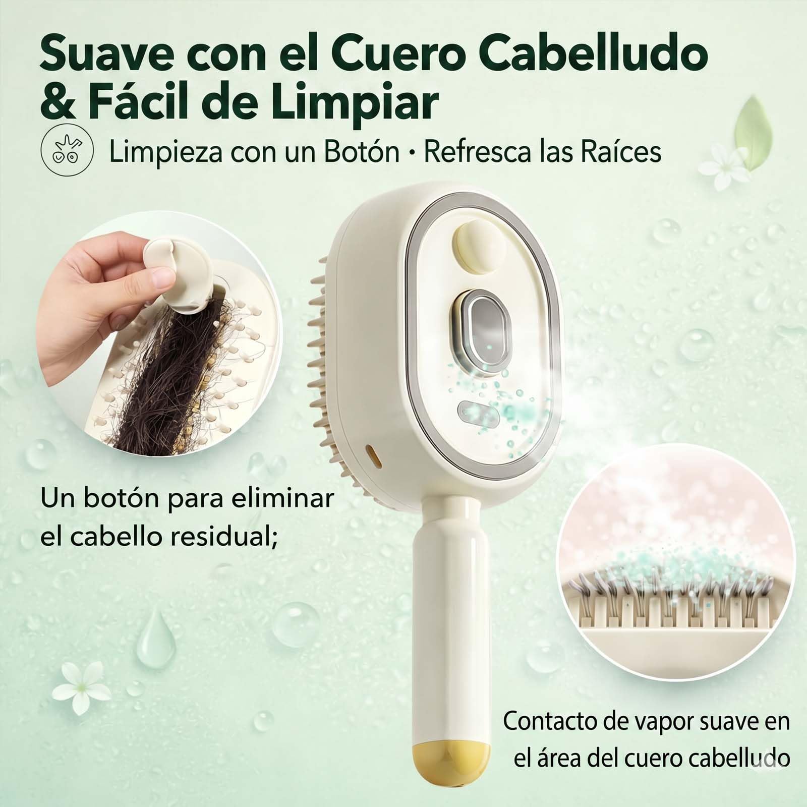 2026 Cepillo Alisador Con Vapor,Electric Spray Air Cushion Massage Comb,Electric Steam Brush For Hair,Rechargeable Detangling Steam Brush For Short Hair, Reduce Frizz, Nourishes Hairs (Purple)